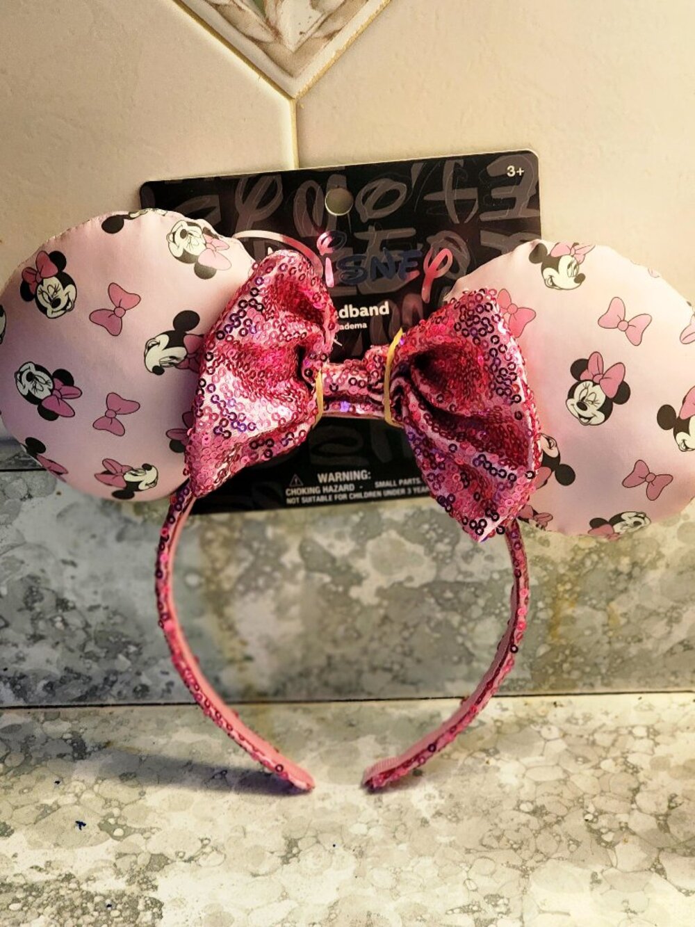 Disney "Minnie" Pink Sequin Head Band For Adults and Children